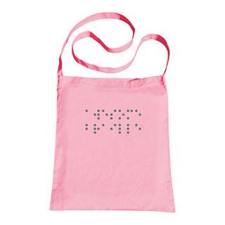 personalised braille sling tote bag by primitive state