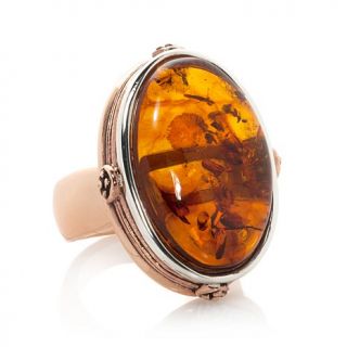 Studio Barse "Gardenia" Oval Amber 2 Tone Ring