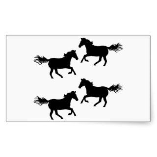 Black and White Wild Horses Sticker