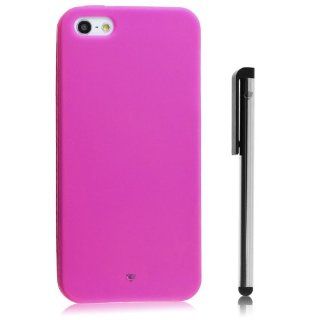 Chromo Inc iPhone 5 Sleek Design High Quality Silicon Gel Protective Case Cover for The New Apple iPhone 5   Hot Pink, Free Bonus Stylus Cell Phones & Accessories