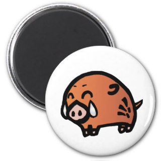Boar ~ Wild Pig Hog Pigs Boars Cartoon Refrigerator Magnet