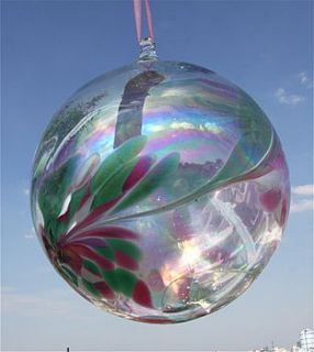metallic glass friendship garden ball by london garden trading