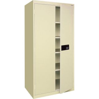 Sandusky Lee Keyless Electronic Steel Cabinet — 46in.W x 24in.D x 78in.H, Putty, Model# EA4E462478-07  Storage Cabinets