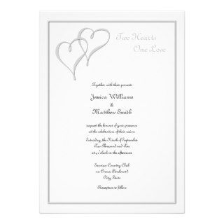 Two Hearts One Love Wedding Invitations