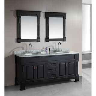 Marcos 72 Inch Espresso Finish Double Sink Vanity Set Design Element Bathroom Vanities