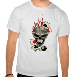 flaming skull poker shirts