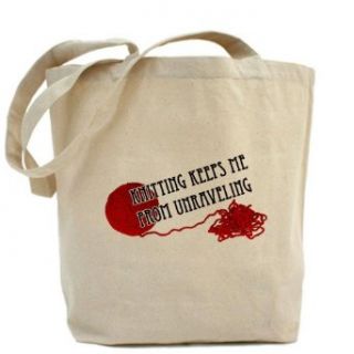Knitting Keeps me from unraveling Tote Bag by  Clothing