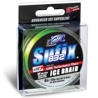 Sufix 832 Advanced Ice Braid 50 yd. Spool Neon Lime 693436