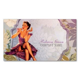 vintage pin up girl makeup artist business cards