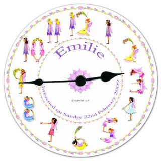 fairy personalised clock by alphabet gifts