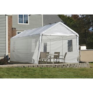 ShelterLogic Enclosure Kit for Max AP 20ft.L x 10ft.W Canopy — Fits 55418 and 55420, Clear Windows. Model# 25772  Enclosure Kits