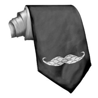 Mustache Grayscale Pattern   Tie