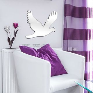 flying dove shaped mirror by wall decals uk by gem designs
