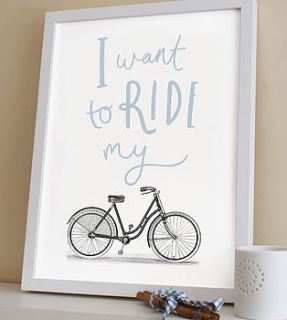 ride my bike print by old english company