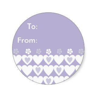 Lavender Heart Sticker   Custom Gift Tags