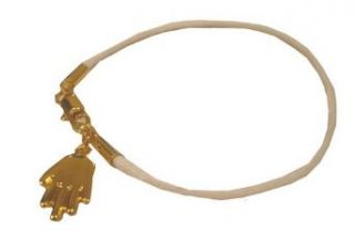White String Hamsa Hand Bracelet (Gold) Clothing