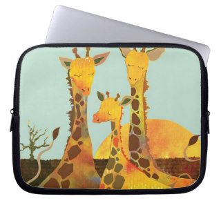 Giraffe Family Cute Animal 10"  Laptop Sleeves