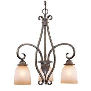 Vaxcel Lighting CH35953AZ/B Three Light Down Lighting Chandelier from the Mont Blanc Collection, Aztec Bronze    