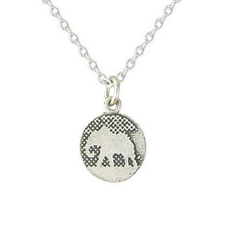 little silver elephant pendant by charlotte lowe jewellery