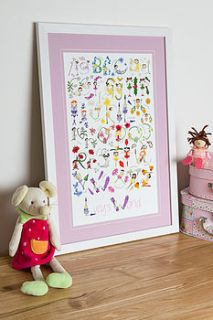 personalised fairy alphabet print by from lucy