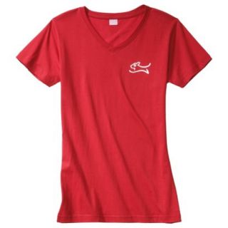 Womens Fine Jersey Red V Neck T Shirt