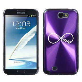 Samsung Galaxy Note 2 II N7100 Purple 2F1091 Aluminum Plated Hard Case Infinity Infinite Love Cell Phones & Accessories