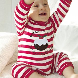 personalised 'pudding' stripy romper by precious little plum
