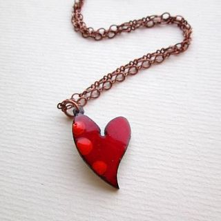 enamel heart pendant small by saba jewellery
