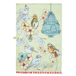 songbird styled cotton tea towel by ulster weavers
