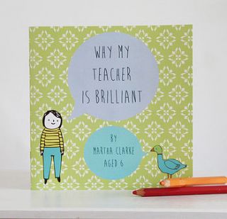 personalised 'my teacher is brilliant' book by lou brown designs