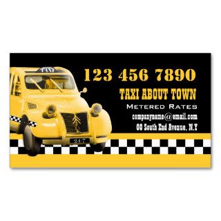 Taxi cab funny vintage yellow black business card templates