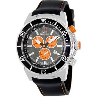 Swiss Precimax Men's 'Pursuit Pro Sport' Black/ Orange Swiss Chronograph Watch Swiss Precimax Men's More Brands Watches