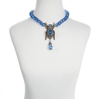 Heidi Daus "Sparkling Scarab" Beaded Crystal Accented Drop Necklace