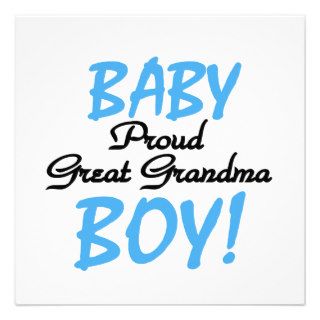 Proud Great Grandma Baby Boy Gifts Custom Invite