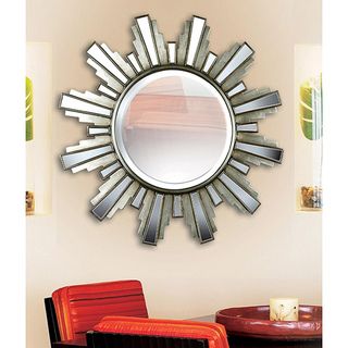 Luminary 34 inch 'Sun Ray' Antique Silver Wall Mirror Kenroy Mirrors