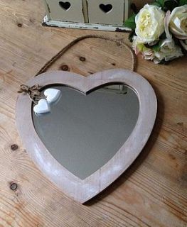 love heart wooden mirror by the hiding place