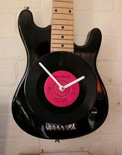 upcycled personalised electric guitar clock by vyconic