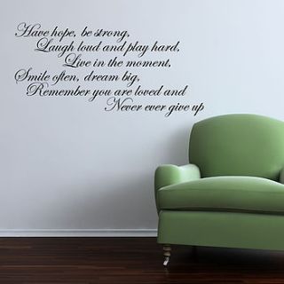 have hope wall sticker by parkins interiors
