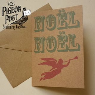 recycled noël noël christmas card by glyn west design