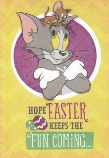 (1) Greeting Card Easter Tom and Jerry "Hope Easter Keeps the Fun Coming" Health & Personal Care