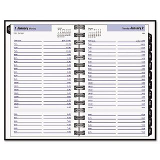 Recycled Daily Appointment Book, Black, 4 7/8'' x 8'', 2014  Desk Calendar Indexes 