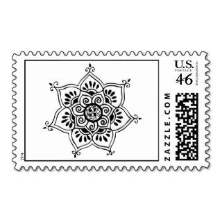 lotus flower tribal tattoo postage stamps
