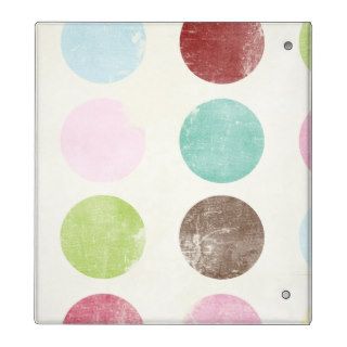 Retro whimsical teal pink brown polka dots pattern vinyl binders