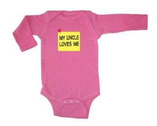 Sticky Bananas   My Uncle Loves Me   Long Sleeve Baby Bodysuit Infant And Toddler Bodysuits Clothing