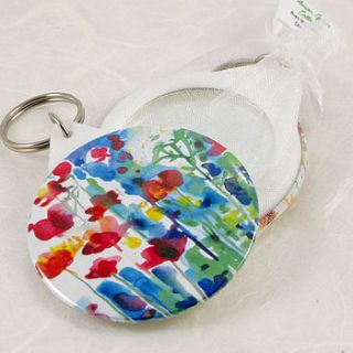 flower garden mirror key ring by think bubble