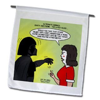fl_38590_1 Rich Diesslins Funny General Cartoons   Star Wars Alternate Endings   Darth Vader and Padme the later years   Flags   12 x 18 inch Garden Flag  Outdoor Flags  Patio, Lawn & Garden