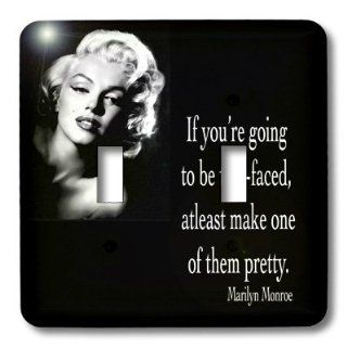 3dRose LLC lsp_130254_2 If You're Going To Be Two Faced, At least Make One of Them Pretty, Marilyn Monroe Quote Double Toggle Switch   Electrical Outlet Switches  