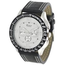 Geneva Platinum Men's Chronograph style Genuine Leather Watch Geneva Men's Geneva Watches