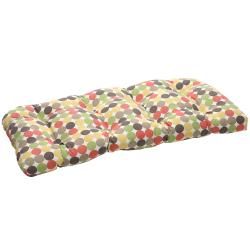 Multicolored Polka Dots Outdoor Wicker Loveseat Cushion Pillow Perfect Outdoor Cushions & Pillows