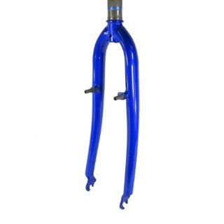 26" Cro mo Replacement MTB Fork 1 1/8" threadless Deep Blue  Bike Rigid Forks  Sports & Outdoors